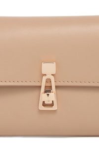 Compact Flat Wallet in Nude Leather