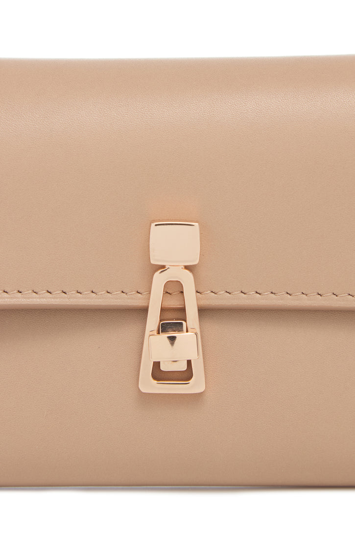 Compact Flat Wallet in Nude Leather