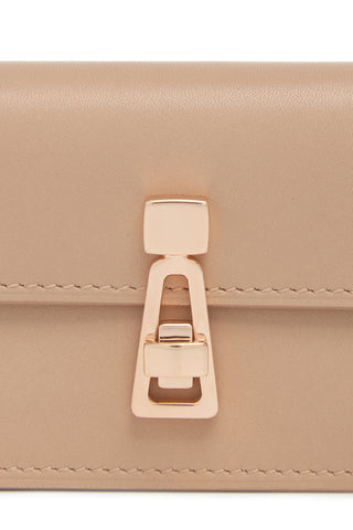 Nude Leather Wallet - Rose Gold Turnlock Closure Detail | Gabriela Hearst