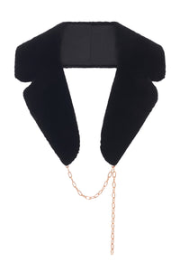 Demeter Coat Collar in Black Recycled Fur