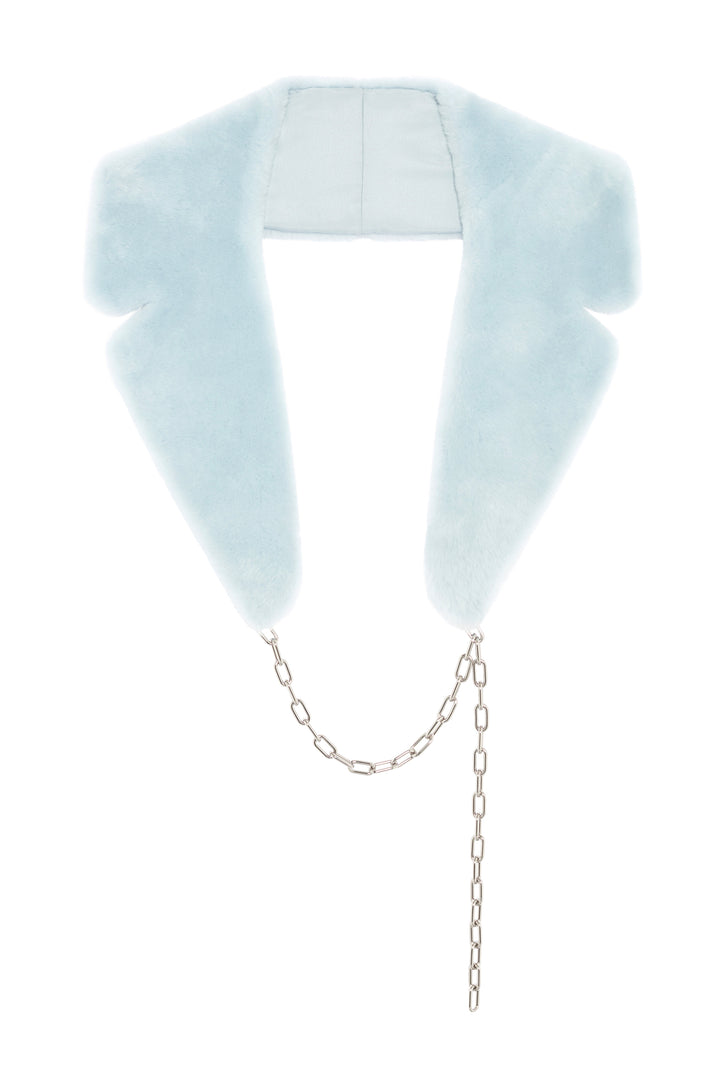 Demeter Coat Collar in Light Blue Shearling