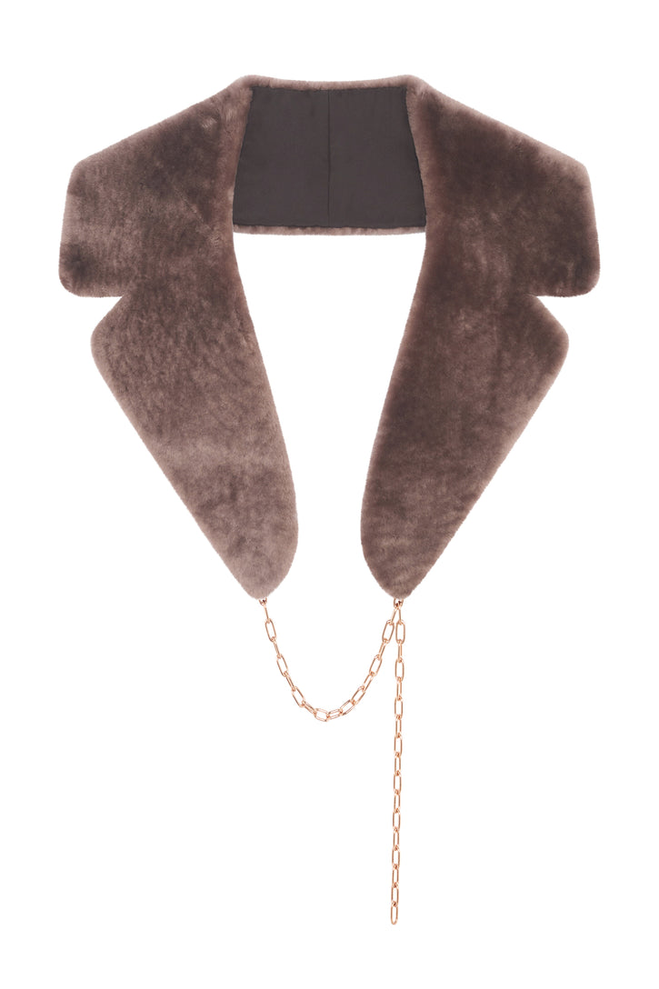 Demeter Coat Collar in Mocha Shearling