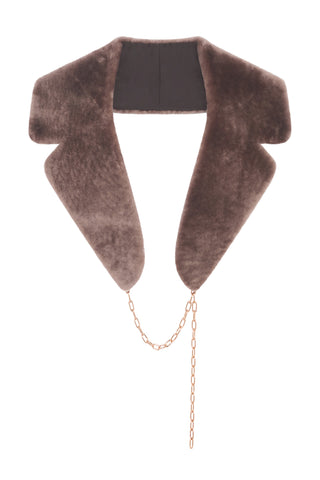 Demeter Coat Collar in Mocha Shearling