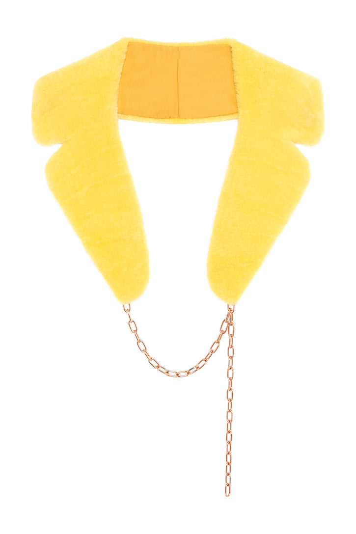 Demeter Coat Collar in Yellow Shearling