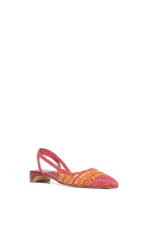 Perro Braided Slingback Shoe in Pink Multi Leather