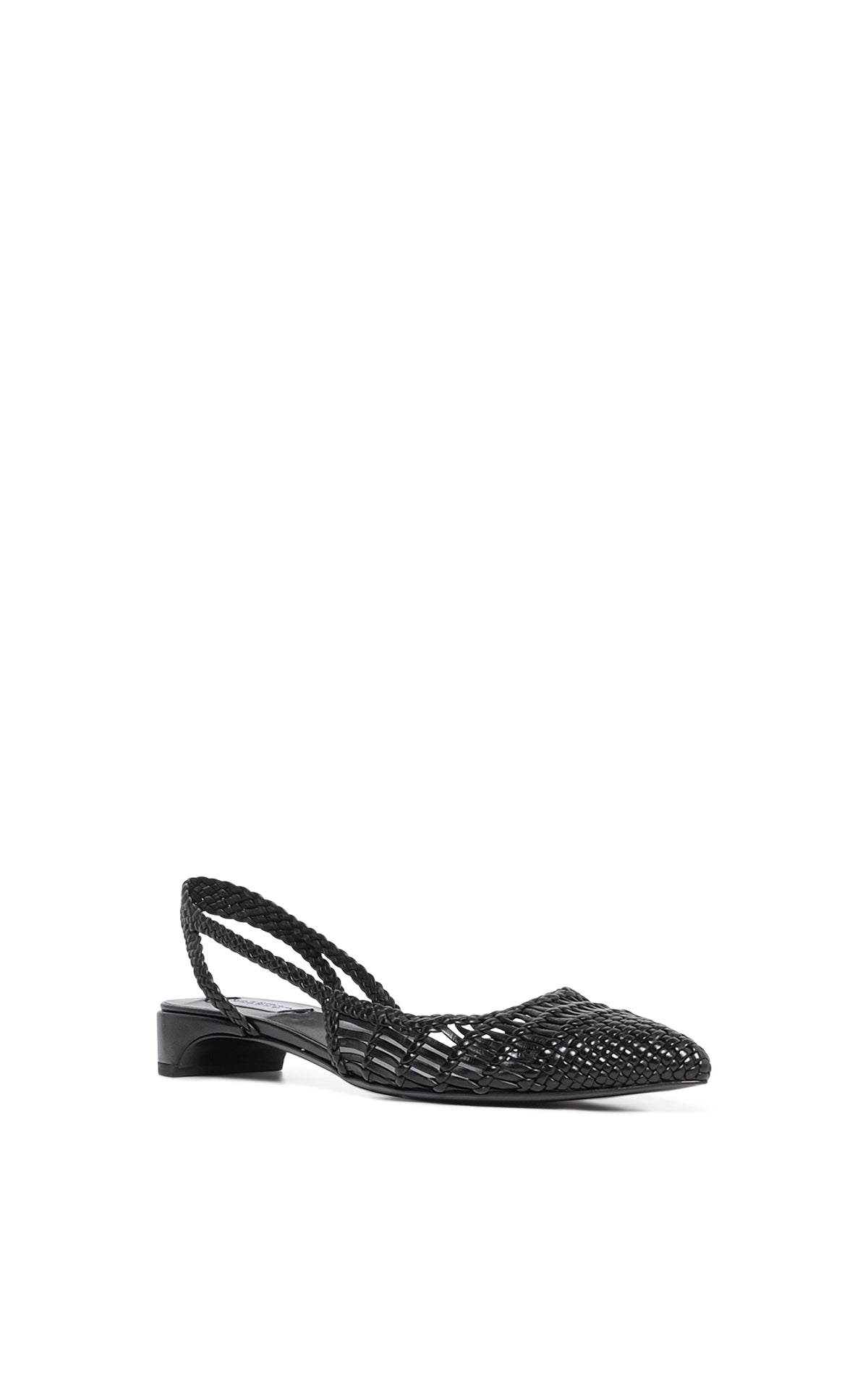 Perro Braided Slingback Pump in Black Leather