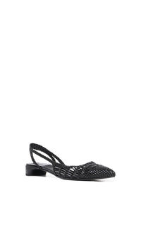 Perro Braided Slingback Pump in Black Leather
