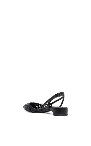 Black Braided Leather Slingback Pump - Back Heel Detail | Gabriela Hearst