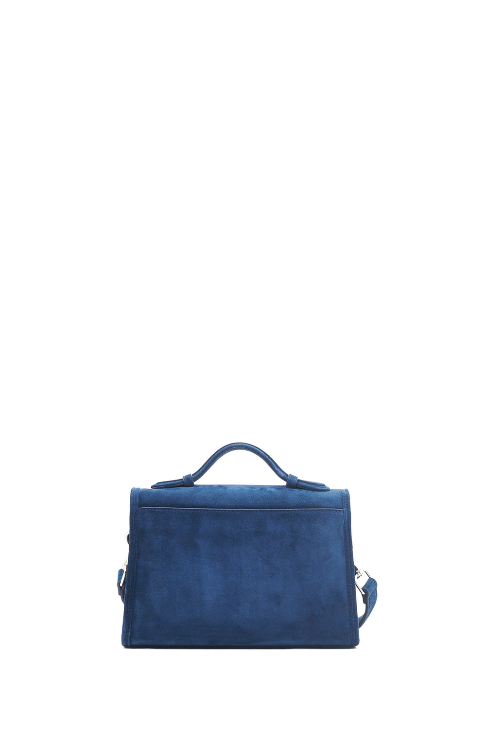 Small Leonora Flap Bag in Navy Suede