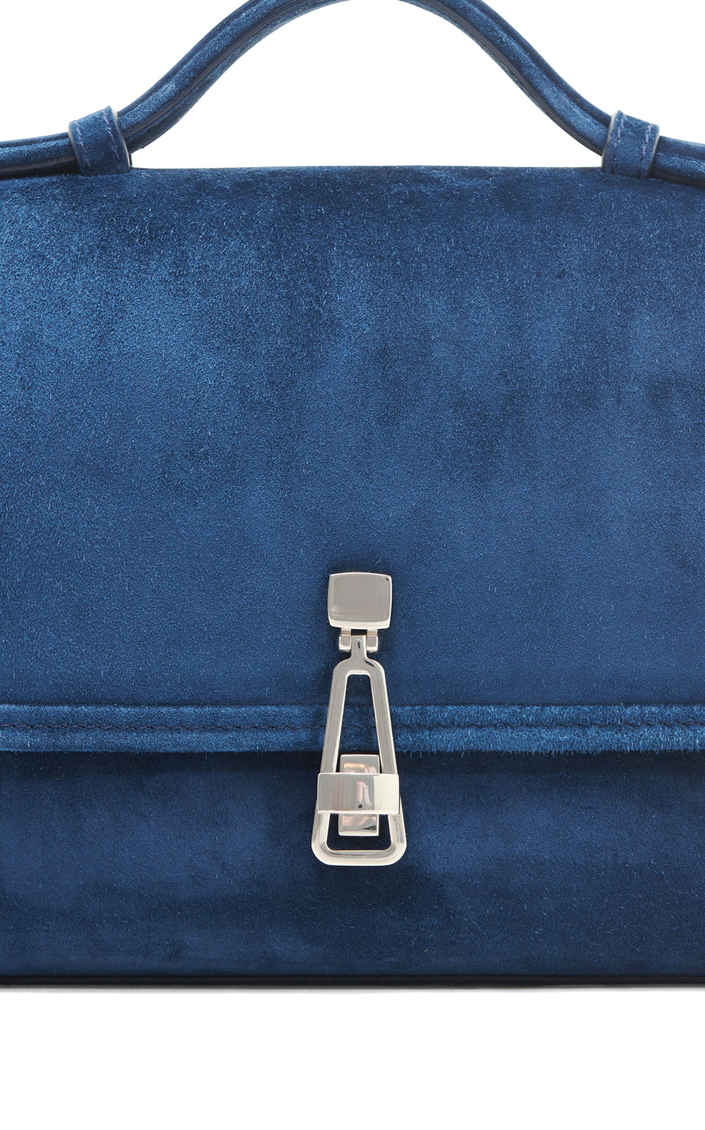 Small Leonora Flap Bag in Navy Suede