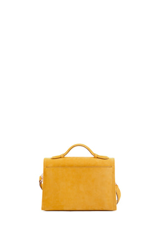 Golden Birch Suede Small Leonora Flap Bag - Back View | Gabriela Hearst