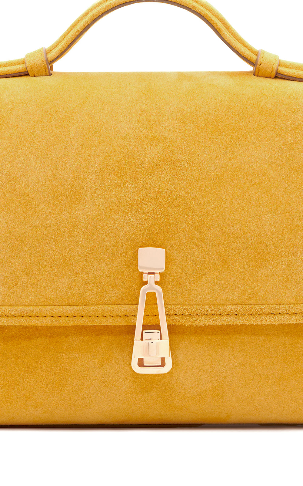Small Leonora Flap Bag in Golden Birch Suede