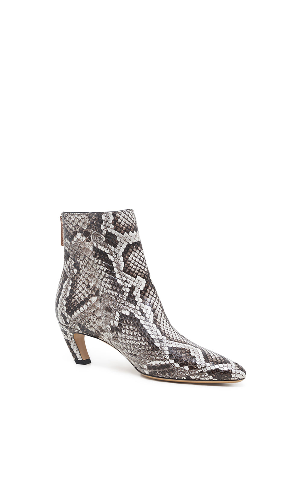 Clayton Ankle Boot in Black & White Inversa™ Snakeskin