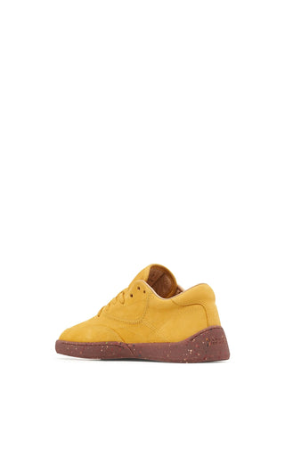 Golden Birch Nubuck Ohio Sneakers - Back Profile with Logo | Gabriela Hearst