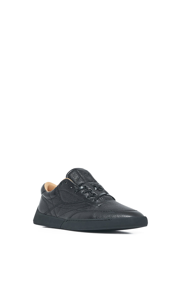 Ohio Sneaker in Black Textured Leather