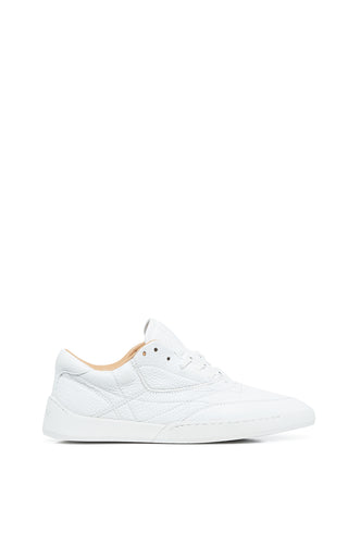White Textured Leather Ohio Slip-On Sneaker - Side Profile | Gabriela Hearst