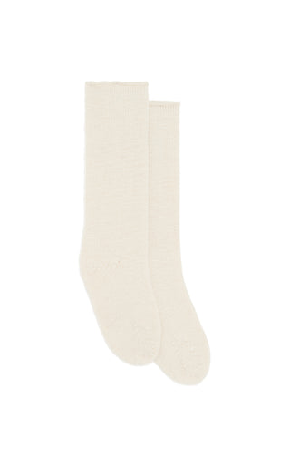 Ivory Cashmere Nikola Knit Socks - Side View | Gabriela Hearst