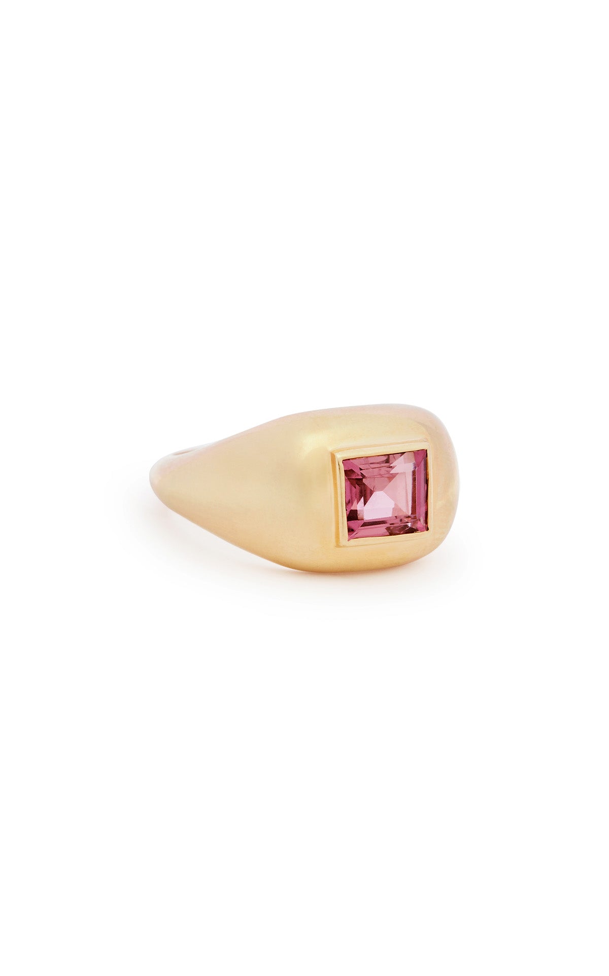 Medium Ring in 18K Yellow Gold & Tourmaline Stone