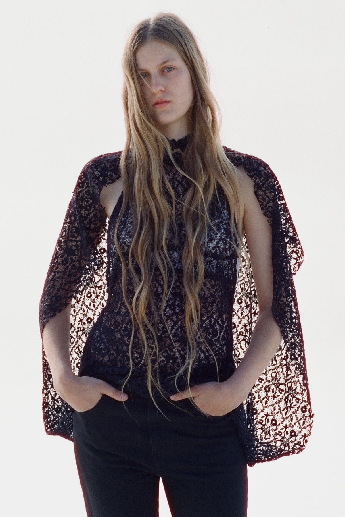 Catharine Cape Top in Dark Navy Sea Island Cotton