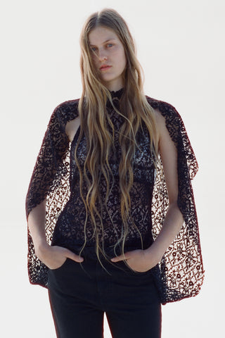 Catharine Cape Top in Dark Navy Sea Island Cotton