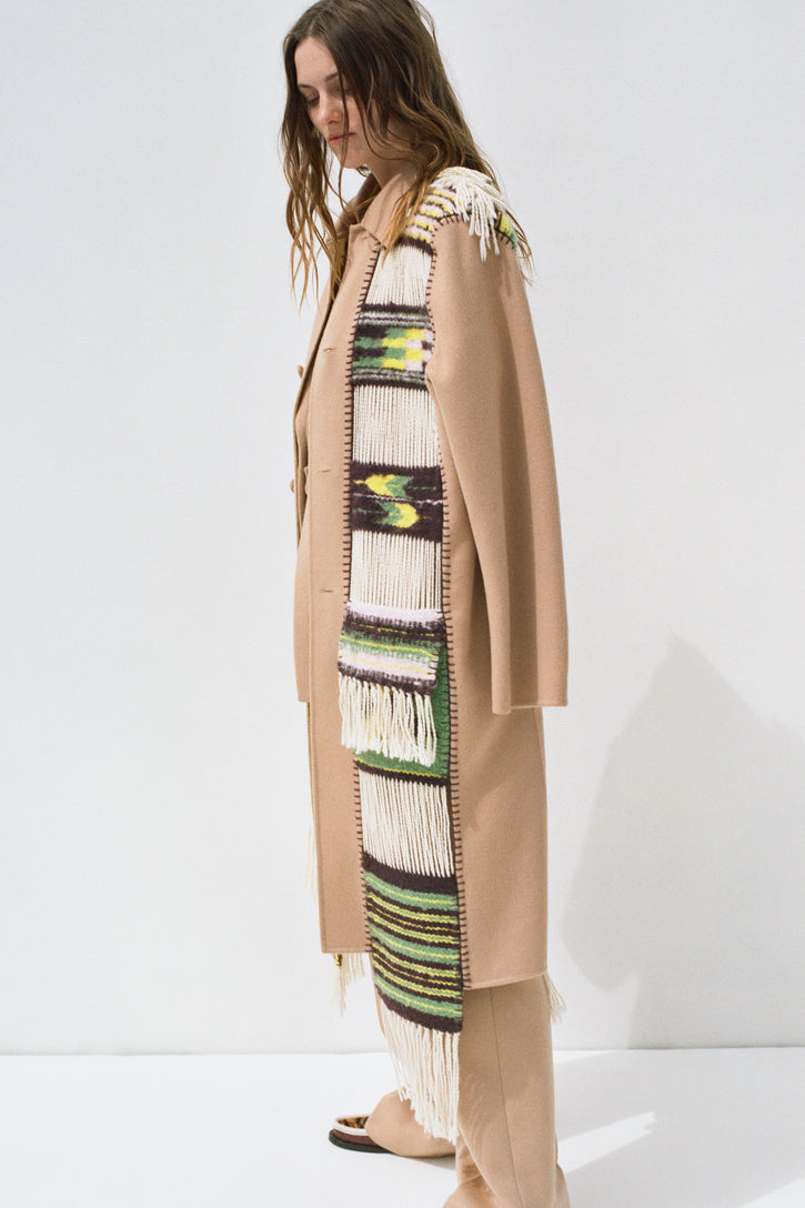 Cardea Rev Trench with Blanket in Camel Multi Cashmere