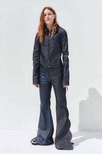 Atropos Jacket in Recycled Denim & Textured Leather