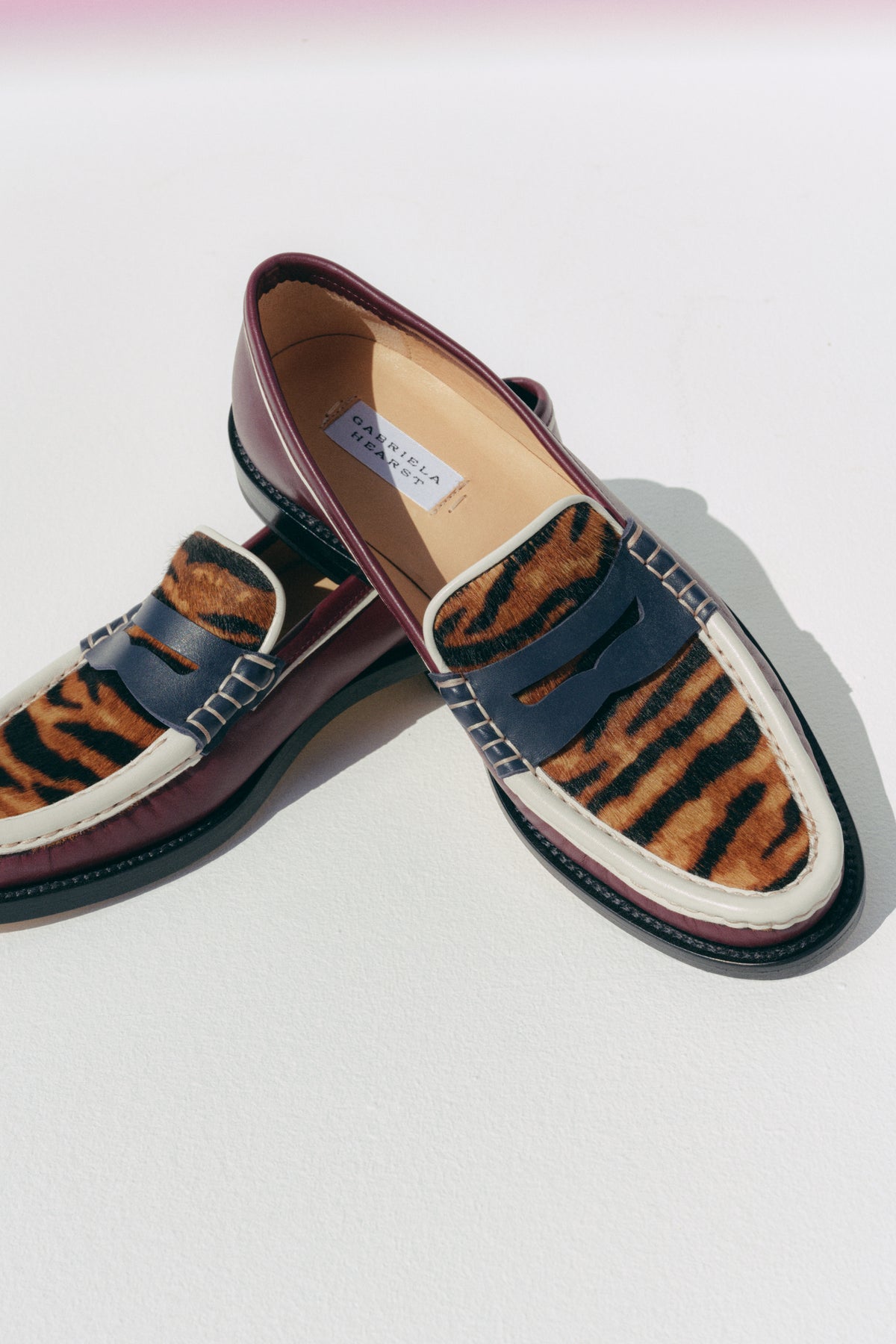 Pierre Loafer with Tipping in Bordeaux & Multi Leather