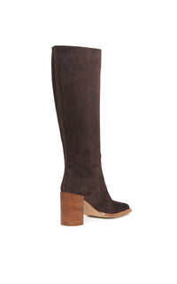 Nina Clasp Boot in Dark Chocolate Suede