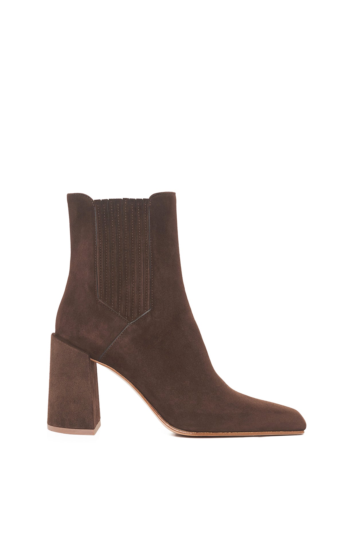 Luke High Heel Ankle Boot in Chocolate Suede