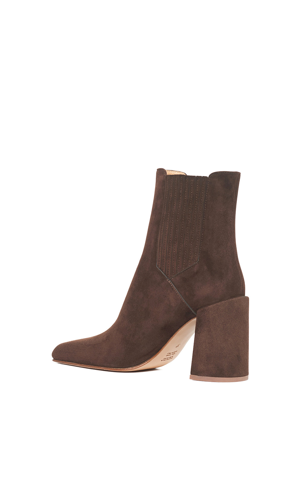Luke High Heel Ankle Boot in Chocolate Suede