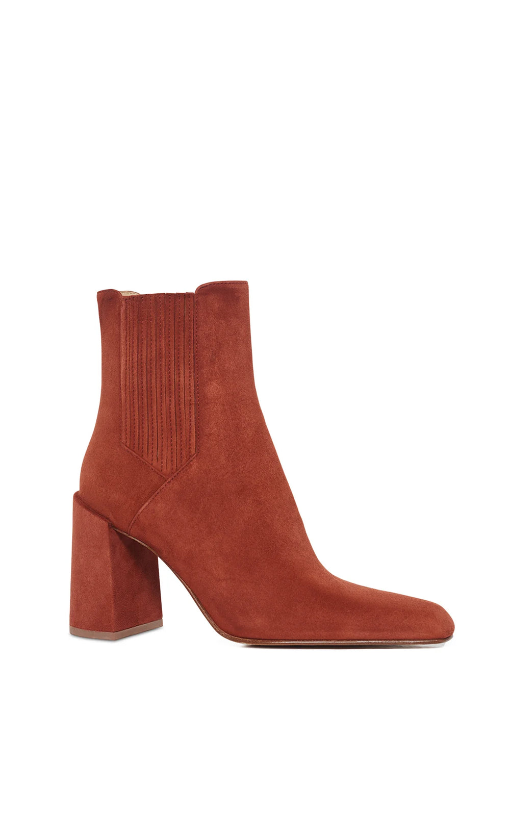 Luke High Heel Ankle Boot in Burnt Sienna Suede