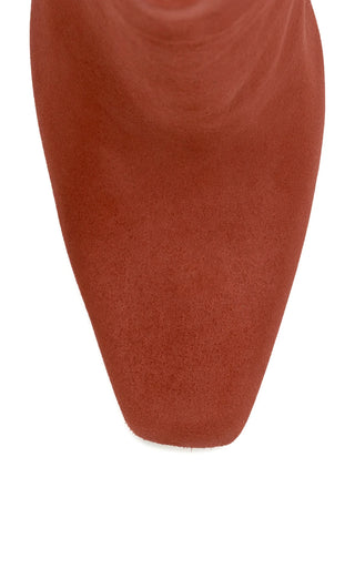 Burnt Sienna Suede Luke Boot - Square Toe Close Up | Gabriela Hearst