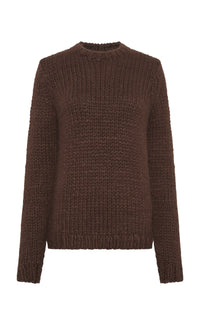 Poros Knit Sweater in Chocolate Cashmere