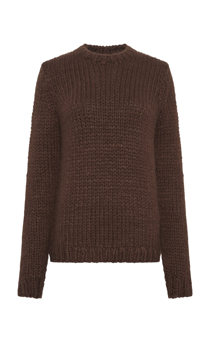 Poros Knit Sweater in Chocolate Cashmere