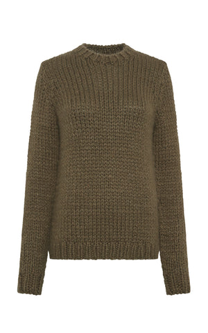Poros Knit Sweater in Olive Cashmere