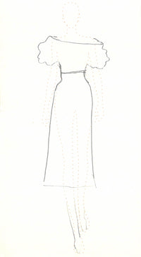 Gwyneth Dress in Ivory Silk Wool Cady