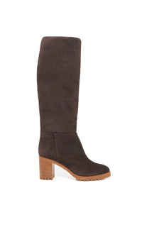 Nina Clasp Boot in Dark Chocolate Suede