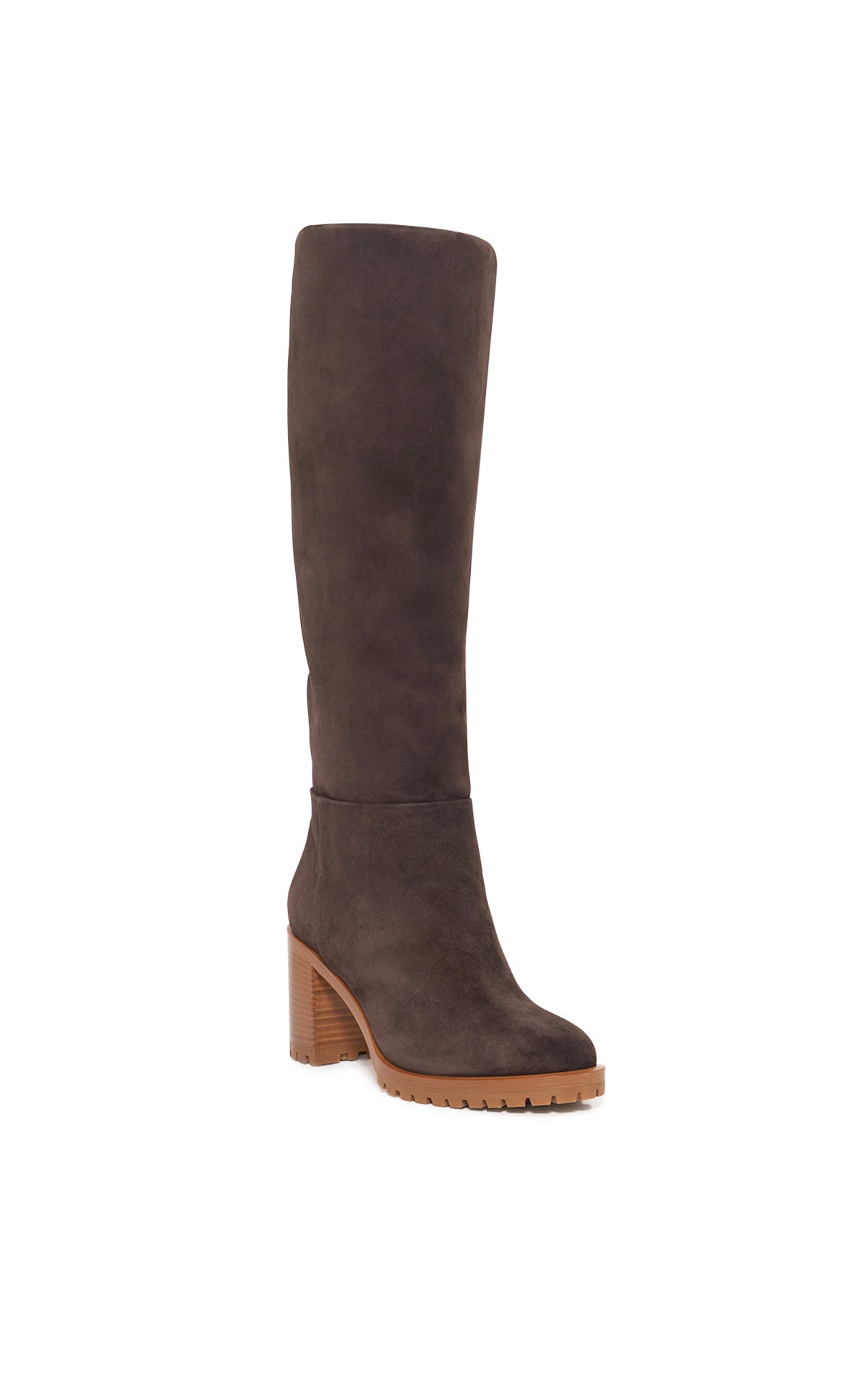 Nina Clasp Boot in Dark Chocolate Suede