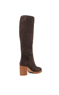 Nina Clasp Boot in Dark Chocolate Suede