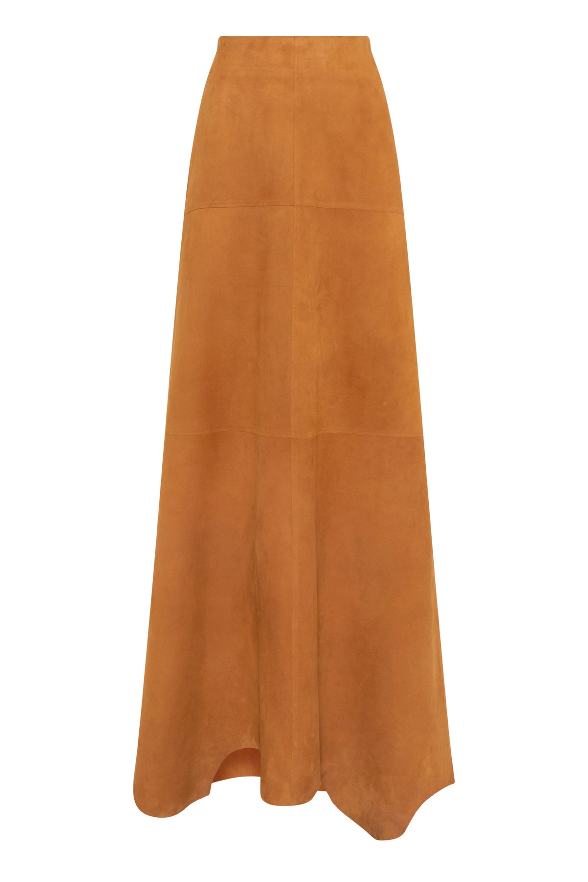 Talor Raw Cut Skirt in Cashew Suede