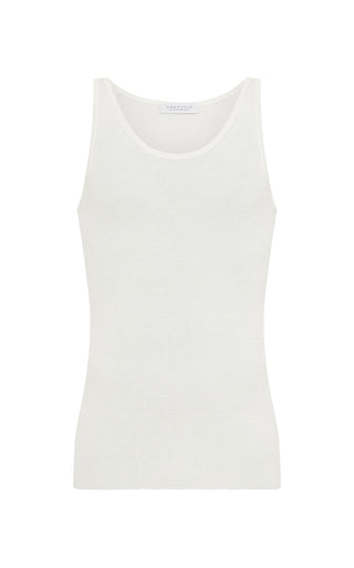 Ivory Merino Wool Leiva Knit Tank Top - Front View | Gabriela Hearst