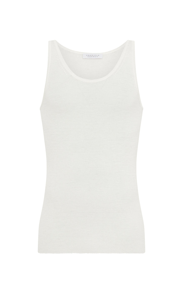 Leiva Knit Tank Top in Ivory Merino Wool