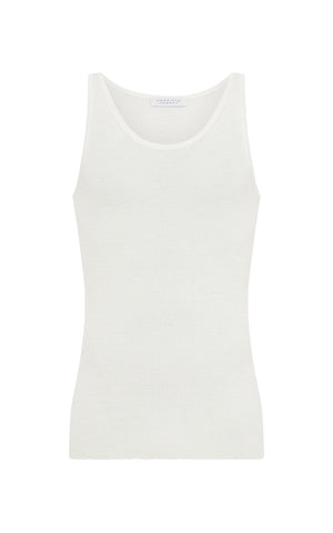 Leiva Knit Tank Top in Ivory Merino Wool