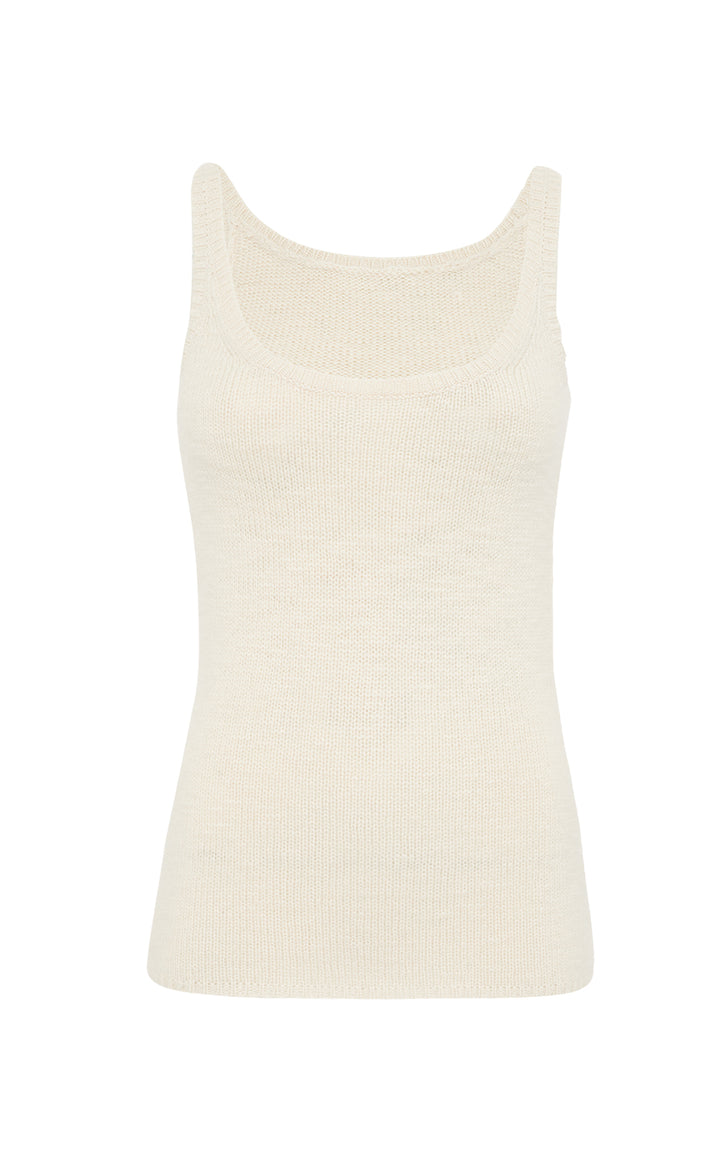 Jayce Knit Tank Top in Ivory Cashmere