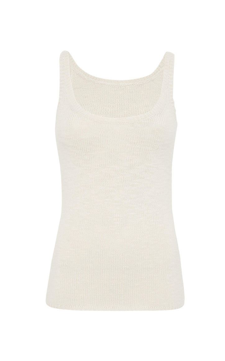 Jayce Knit Tank Top in Ivory Cashmere