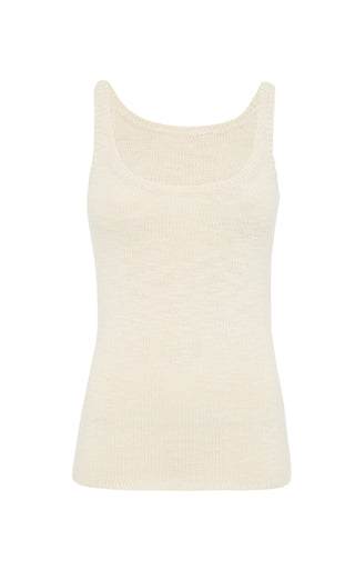 Ivory Cashmere Knit Tank Top - Flat Lay | Gabriela Hearst
