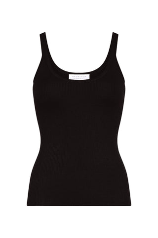 Black Cashmere Silk Knit Tank Top - Front View | Gabriela Hearst