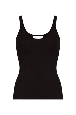 Cinxia Knit Tank Top in Black Cashmere Silk