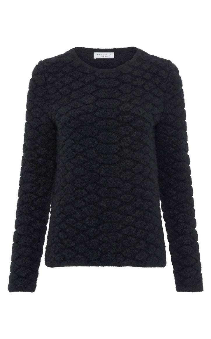 Tansey Knit Sweater in Black Cashmere