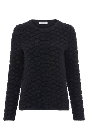 Tansey Knit Sweater in Black Cashmere